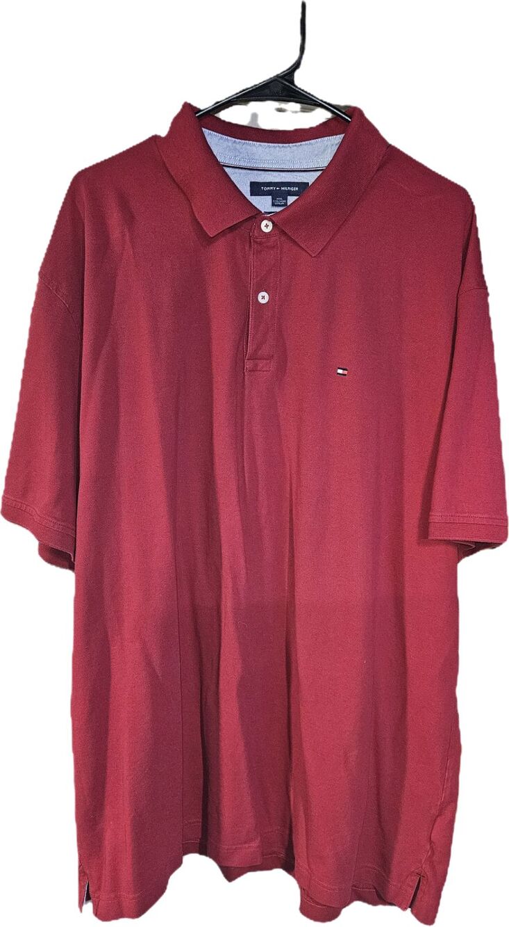 Tommy Hilfiger Men's Red Polo Shirt – Size 3XL – Excellent Condition